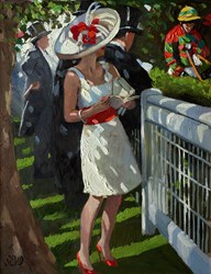 Race Day Elegance by Sherree Valentine Daines - Original Painting on Board sized 11x14 inches. Available from Whitewall Galleries